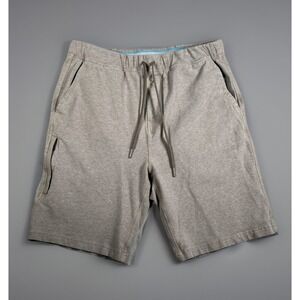 Mack Weldon For Daily Wear Shorts Men's L Beige Zip Pockets Comfort 8.5" EUC
